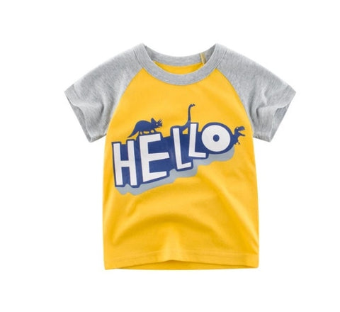 Korean Style Boys' Cotton T-Shirt – Summer Short Sleeve