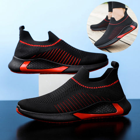 Men’s Mesh Sock Slip-On Sneakers – Breathable Lightweight Running Shoes