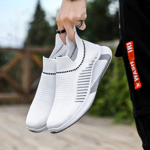 Men’s Mesh Sock Slip-On Sneakers – Breathable Lightweight Running Shoes