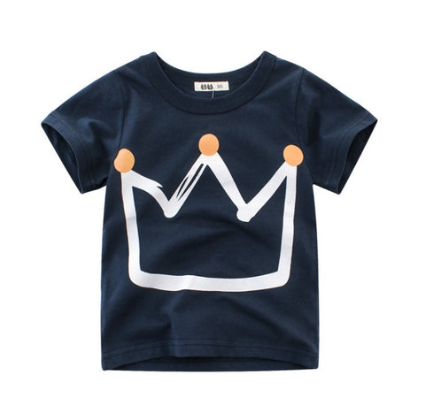 Korean Style Boys' Cotton T-Shirt – Summer Short Sleeve