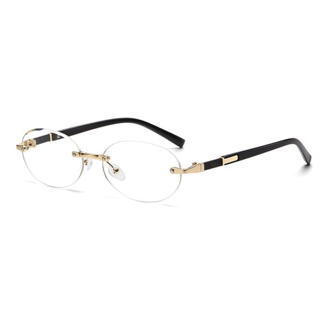 Trimming Oval Frame Sunglasses Frameless Hot Girl Sunglasses